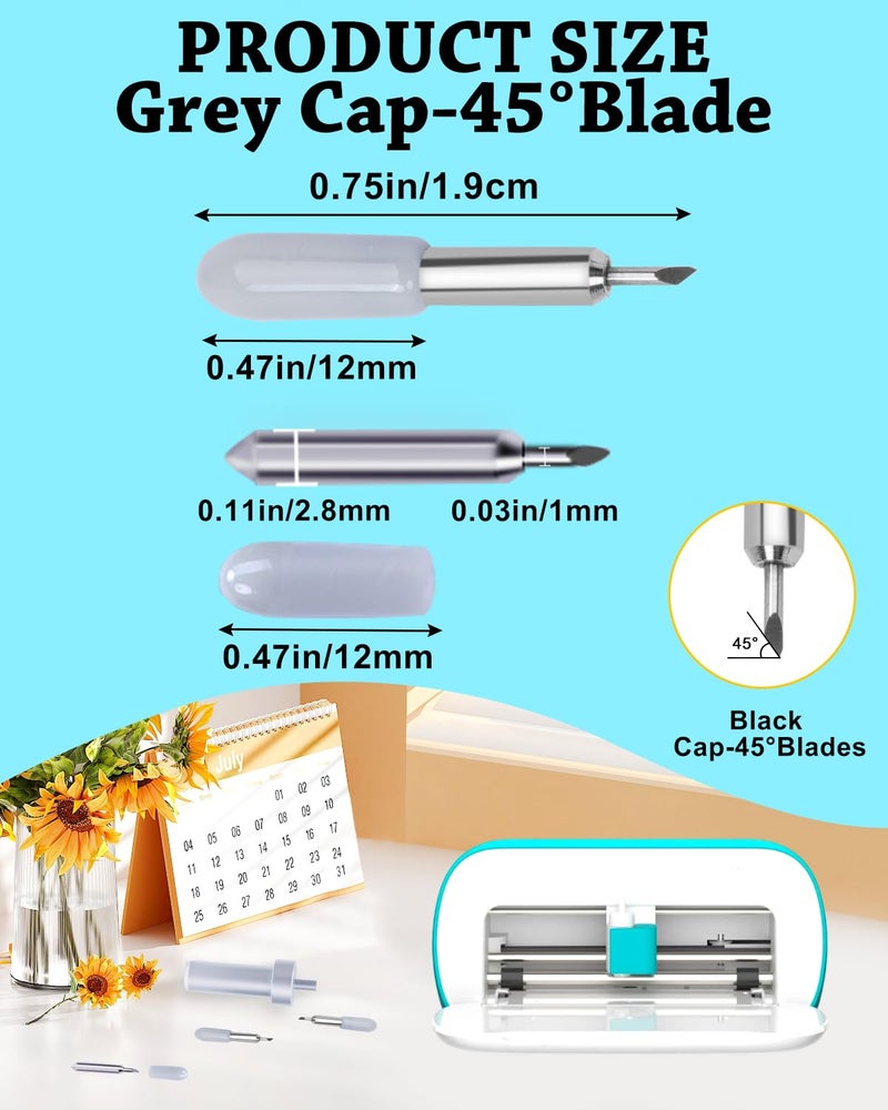 UCEC 10PCS Cutter Blades Compatible with Cricut Joy & Joy Xtra Cutting Machine, Paper Cutter Replacement Standard Blade 45°Cutting Vinyl Fabric, Craft Accessories for DIY Projects - Image 3